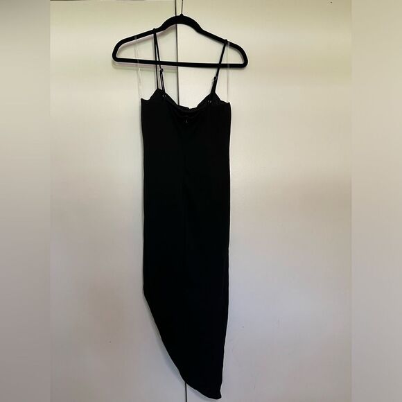 Blue Blush Size Large Black Asymmetrical Cocktail Dress NWOT - Picture 4 of 7